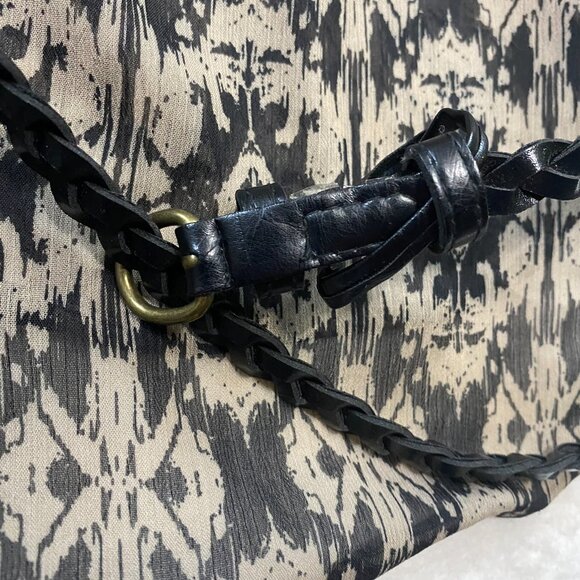 Faded Glory Print Camp Loop Straps Belted Top Medium 8/10 - Picture 6 of 10